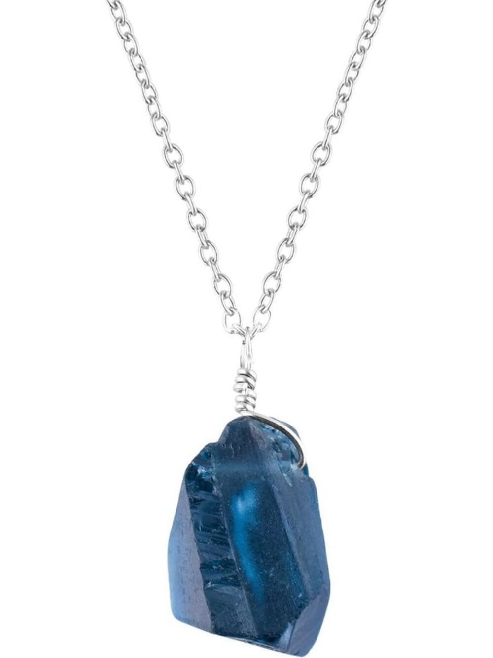 Multi Gemstone Pendant Necklace - Healing Crystal Chakra Birthstone, 925 Silver
